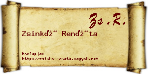 Zsinkó Renáta névjegykártya